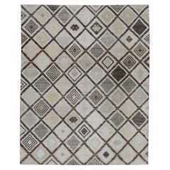Handgewebter türkischer Oushak-Teppich aus Wolle 7'11"x 10'