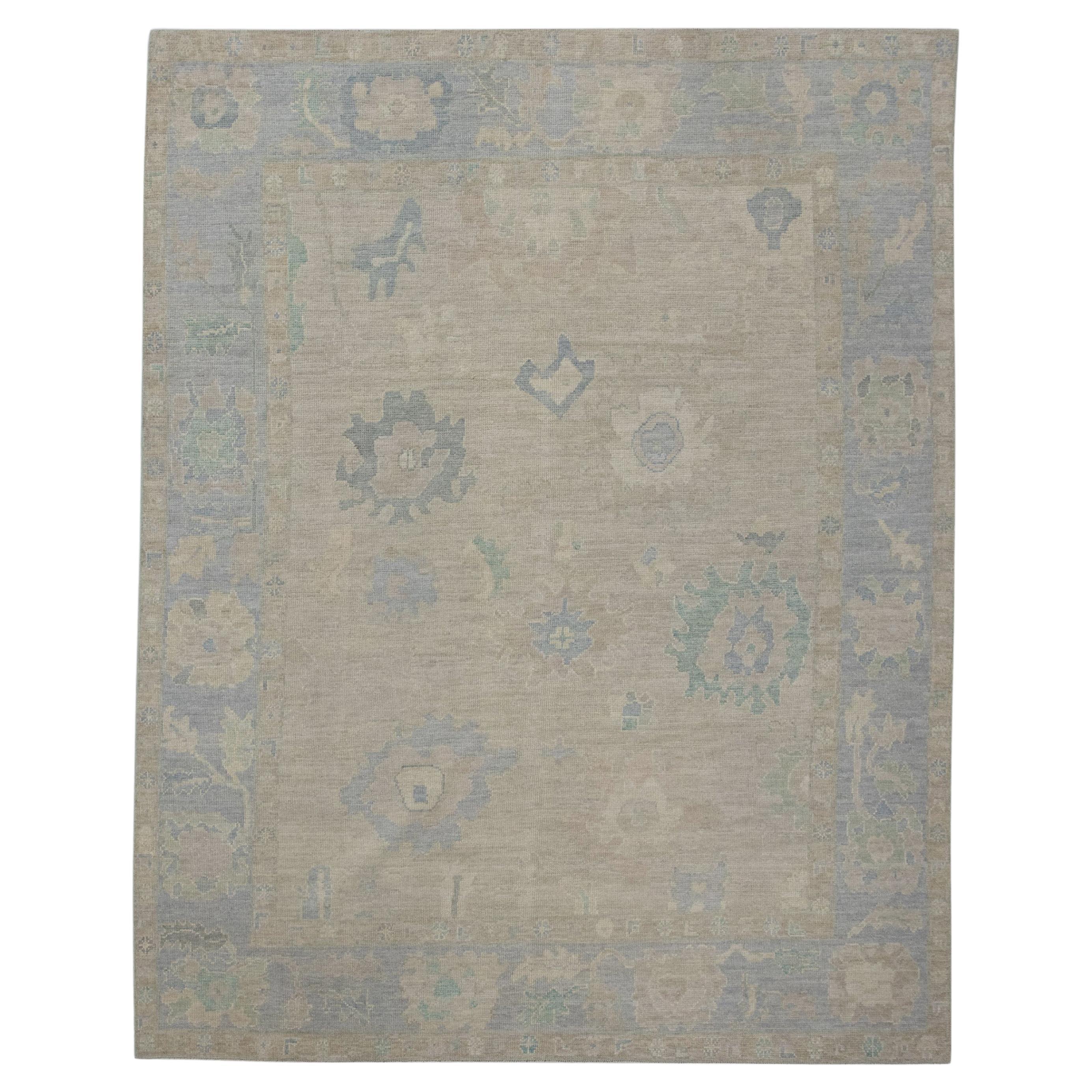 Handwoven Wool Turkish Oushak Rug 7'11"x 9'10"