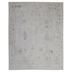 Handgewebter türkischer Oushak-Teppich aus Wolle 7'11"x 9'9"