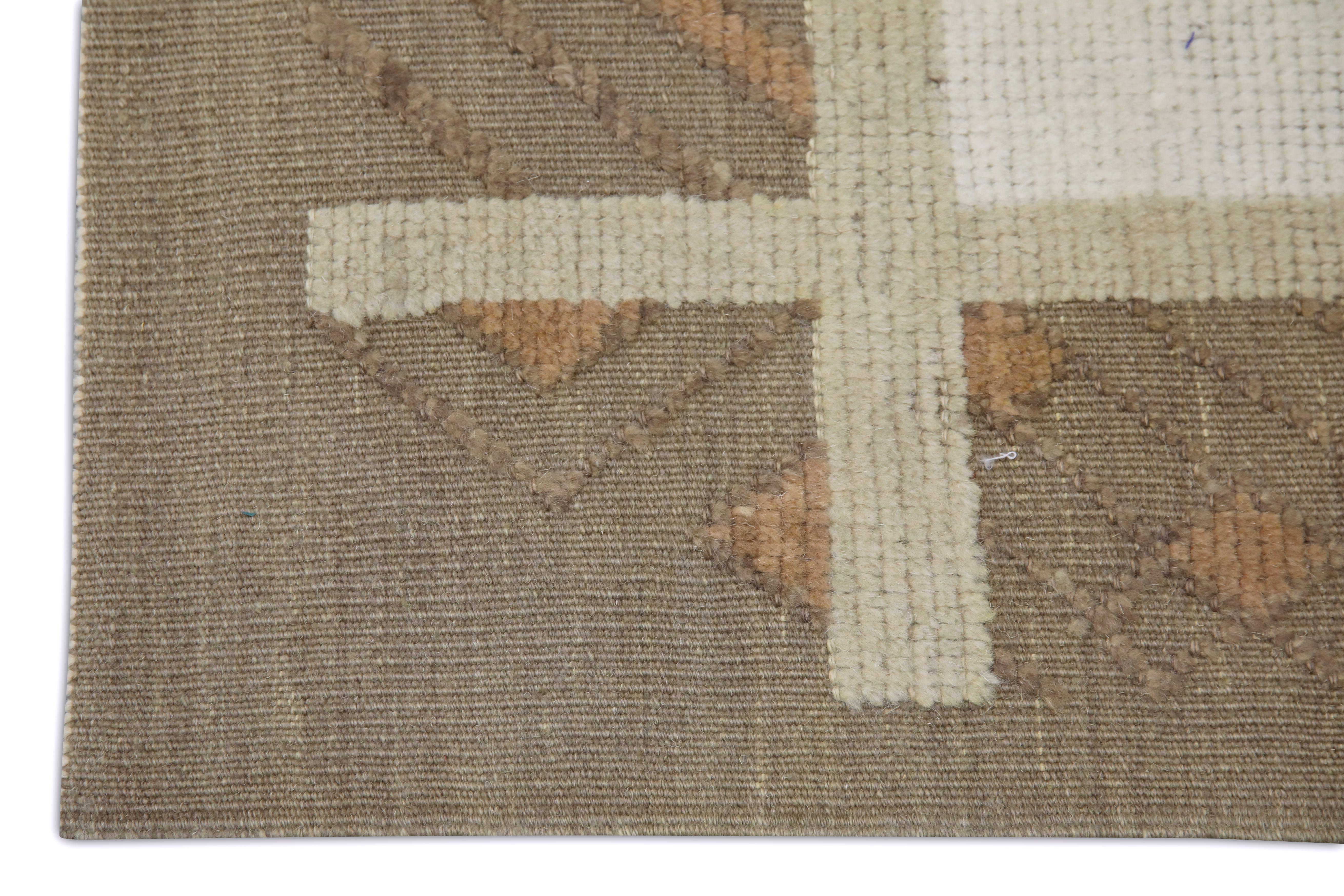 Tintura vegetale Tappeto Oushak turco in lana intrecciata a mano 7'8 