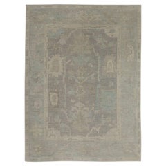 Handwoven Wool Turkish Oushak Rug 7'8"x 9'11"