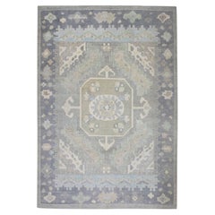 Handwoven Wool Turkish Oushak Rug 8'11"x 11'6"