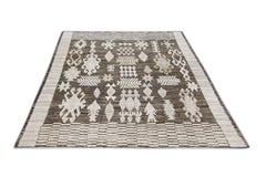 Alfombra Oushak Turca Tejida a Mano de Lana 8'1 "x 9'11"