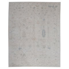 Handgewebter türkischer Oushak-Teppich aus Wolle 8'2"x 10'4"