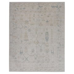Handgewebter türkischer Oushak-Teppich aus Wolle 8'2"x 10'5"