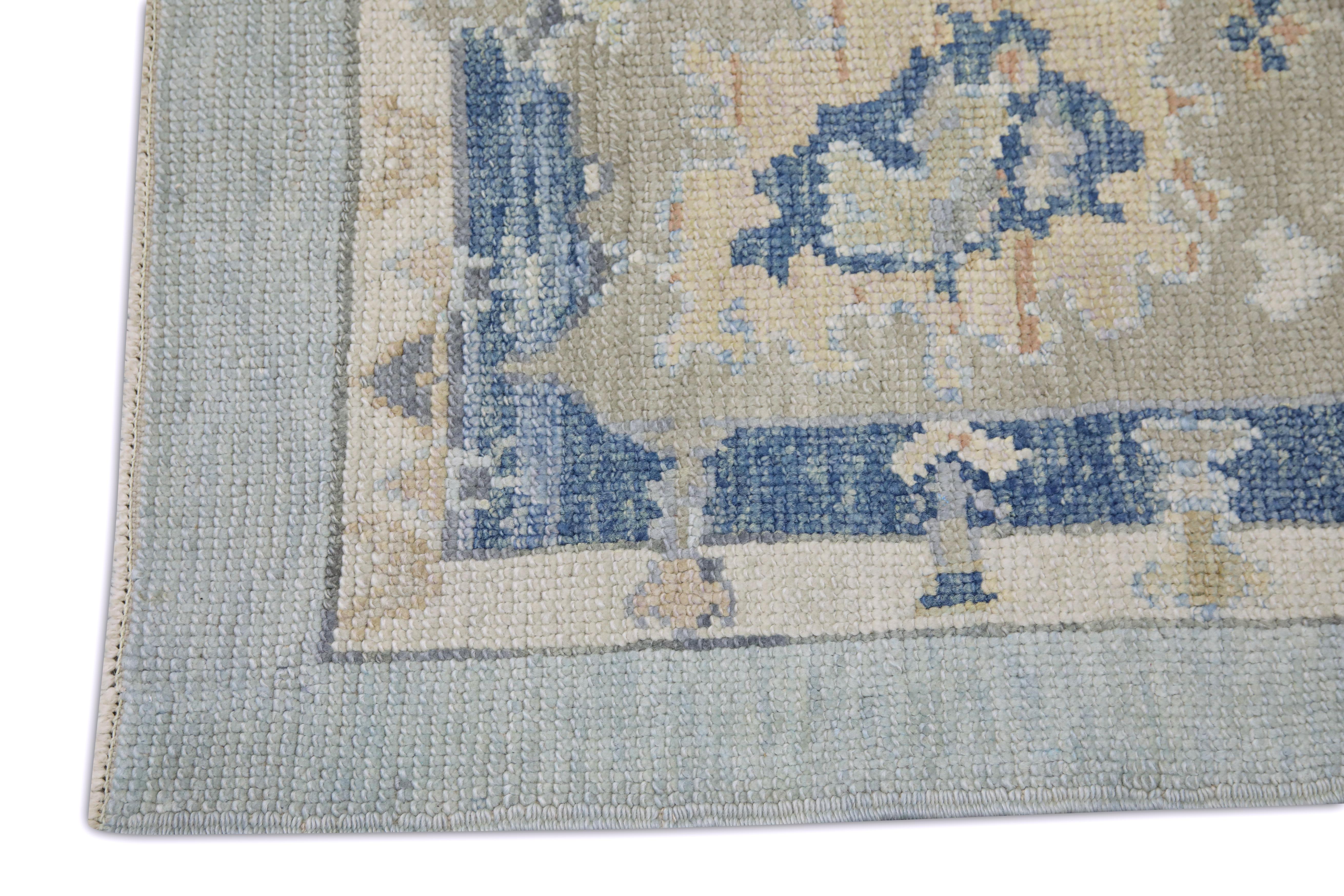 Handwoven Wool Turkish Oushak Rug 8'2