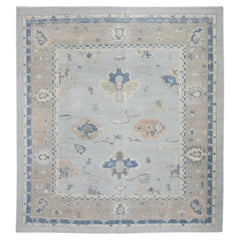 Handwoven Wool Turkish Oushak Rug 8'2"x 8'11"