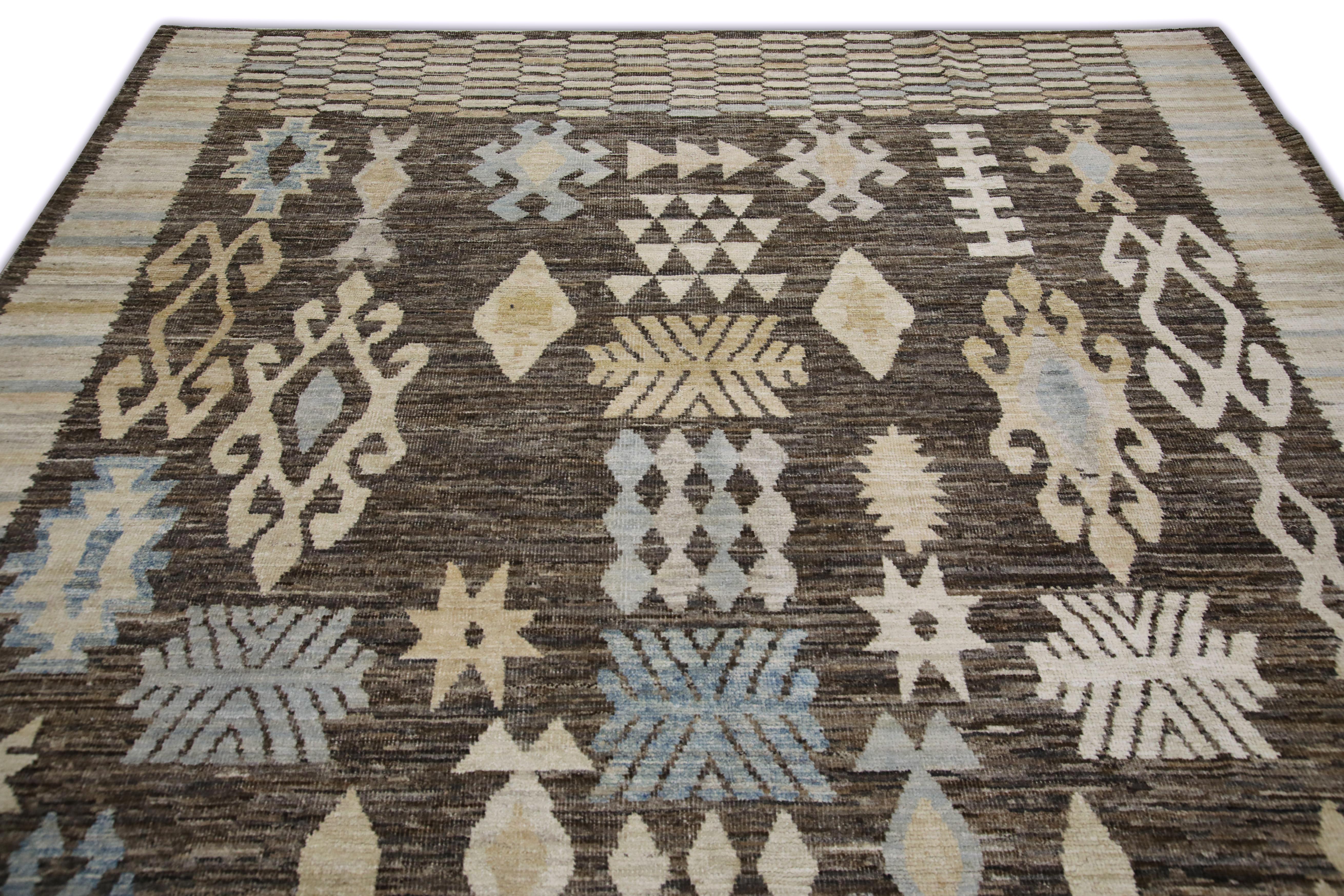 Handgewebter türkischer Oushak-Teppich aus Wolle 8'2