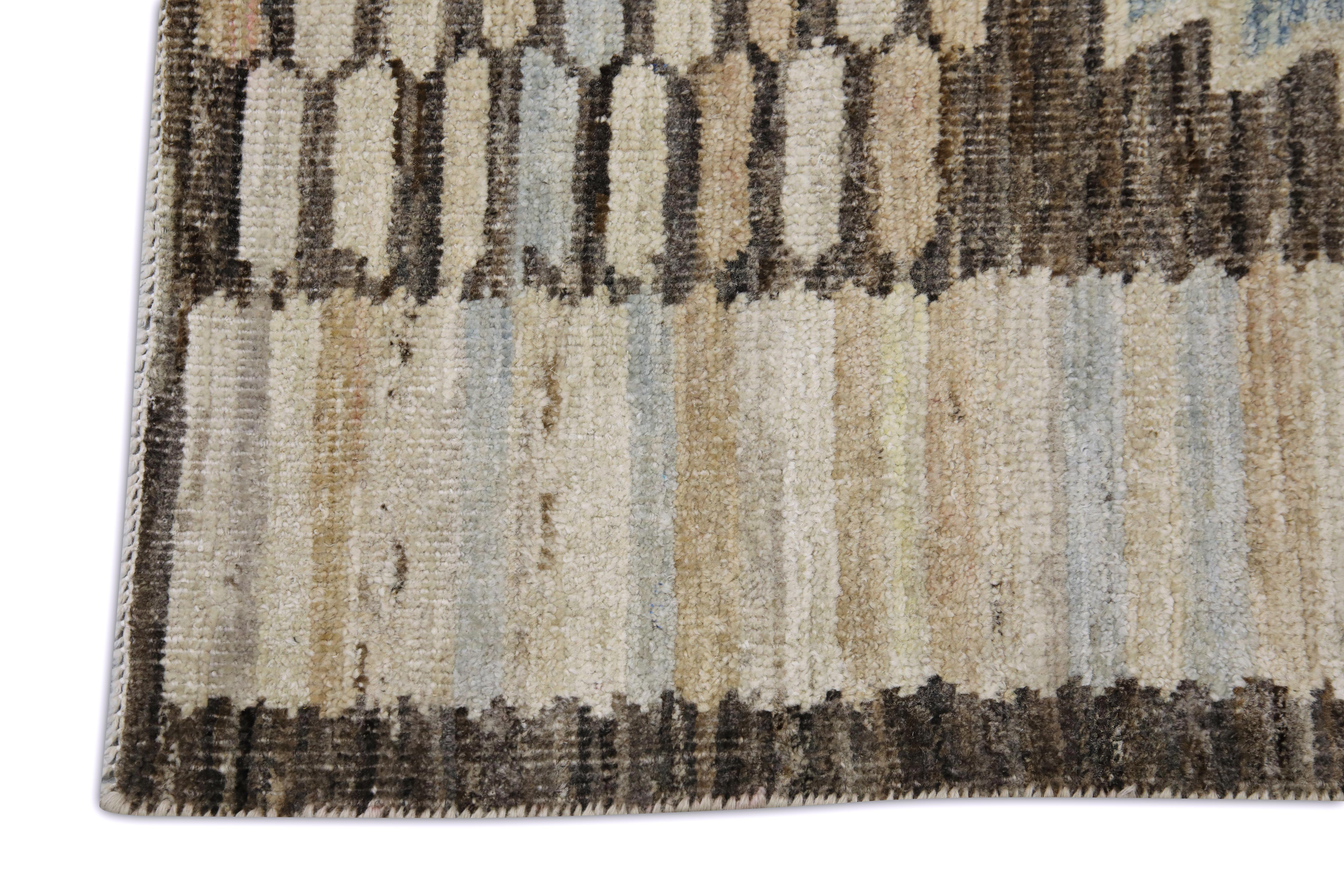 Tintura vegetale Tappeto Oushak turco in lana intrecciata a mano 8'2 