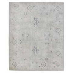 Alfombra Oushak turca de lana tejida a mano 8'4 "x 10'3