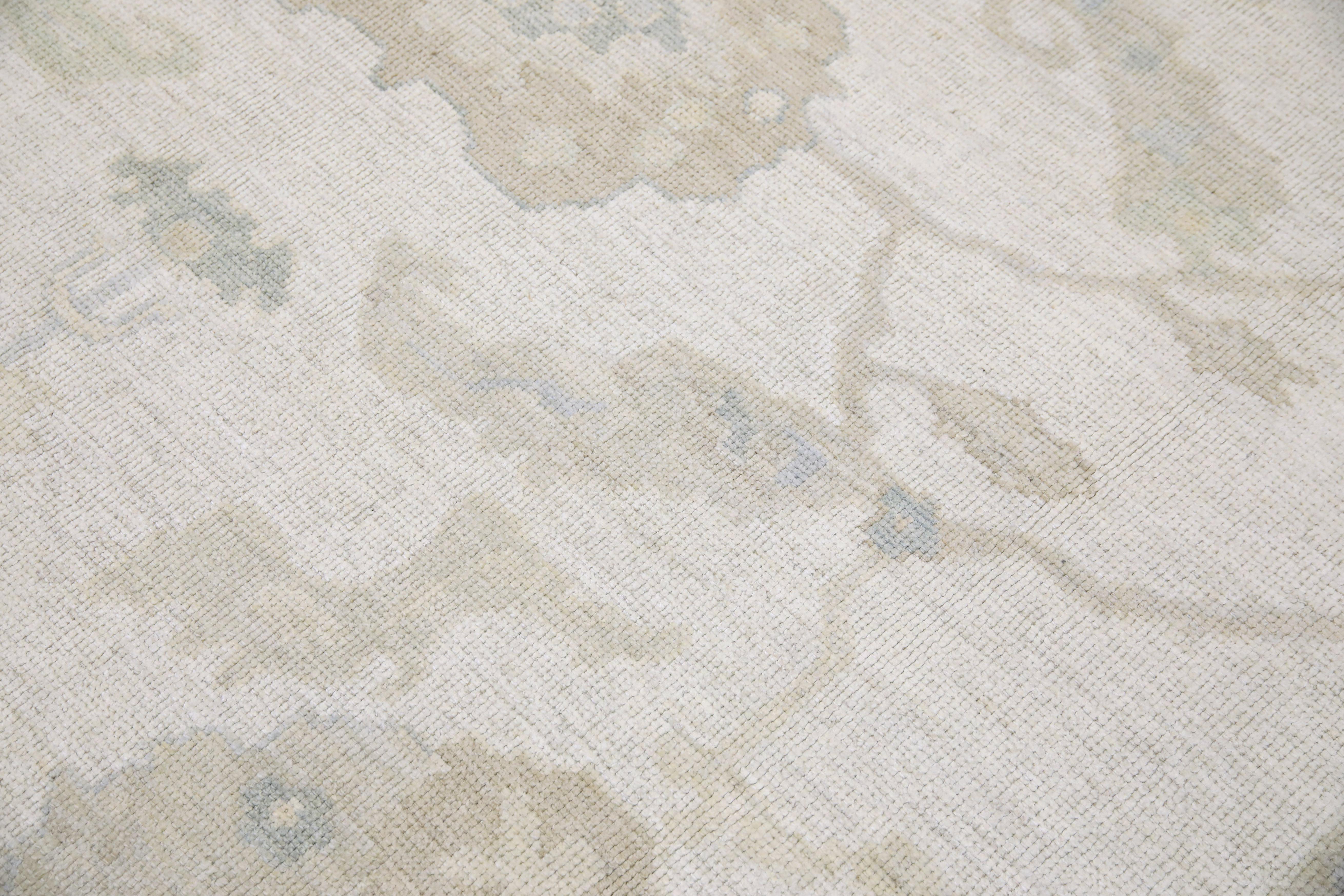 Tintura vegetale Tappeto Oushak turco in lana intrecciata a mano 8'8 