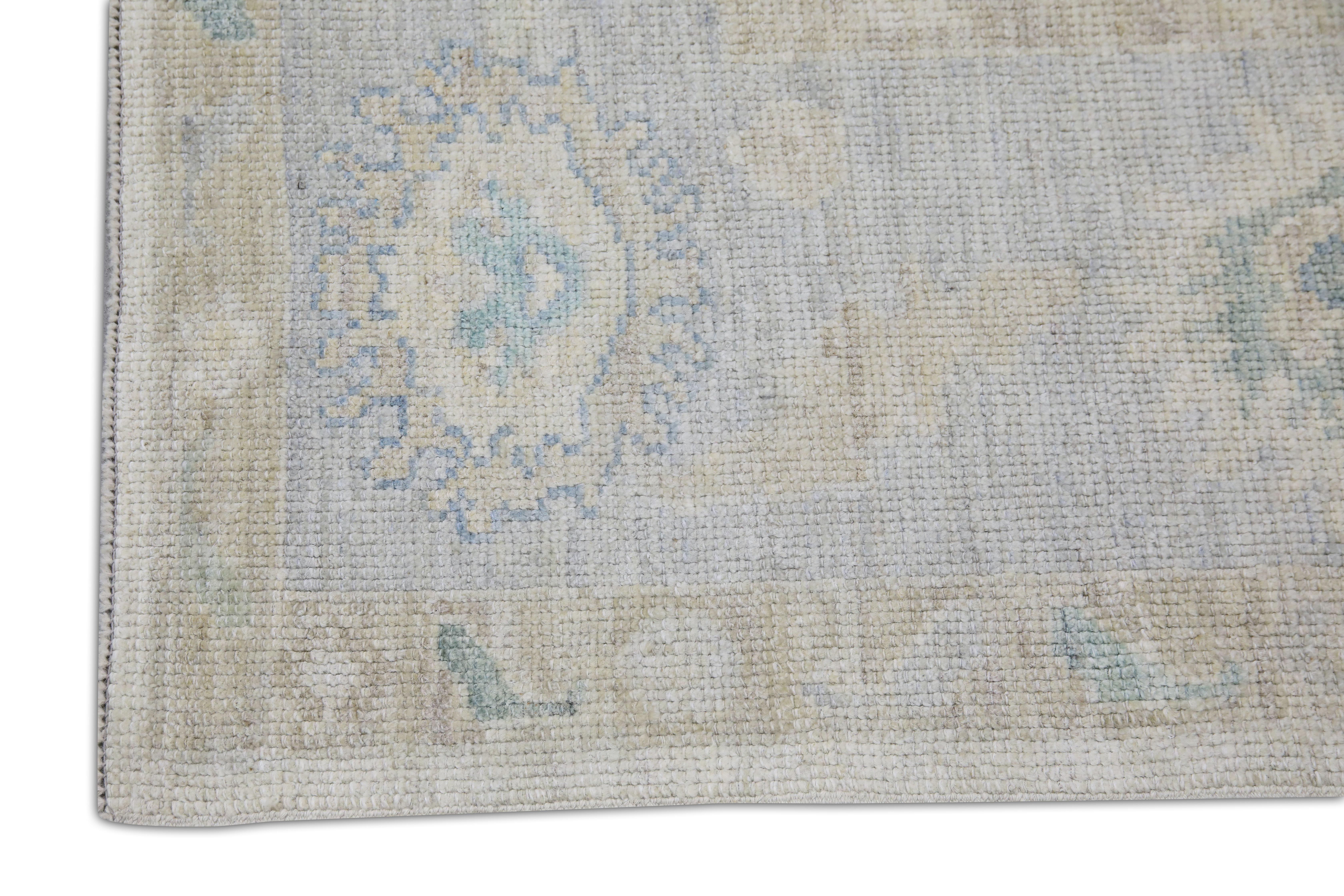 Handgewebter türkischer Oushak-Teppich aus Wolle 8'8