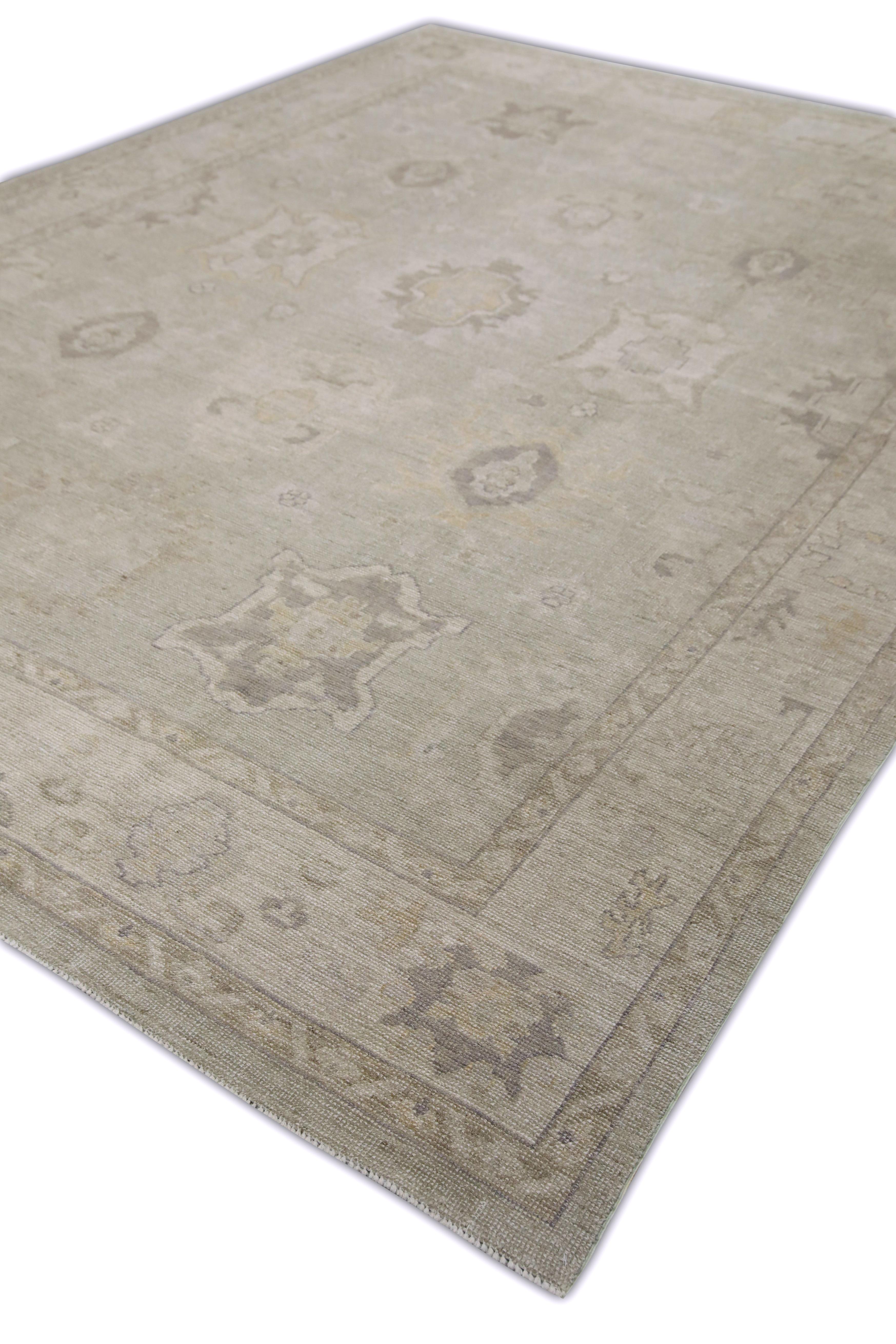 Moderno Tappeto Oushak turco in lana intrecciata a mano 8'9