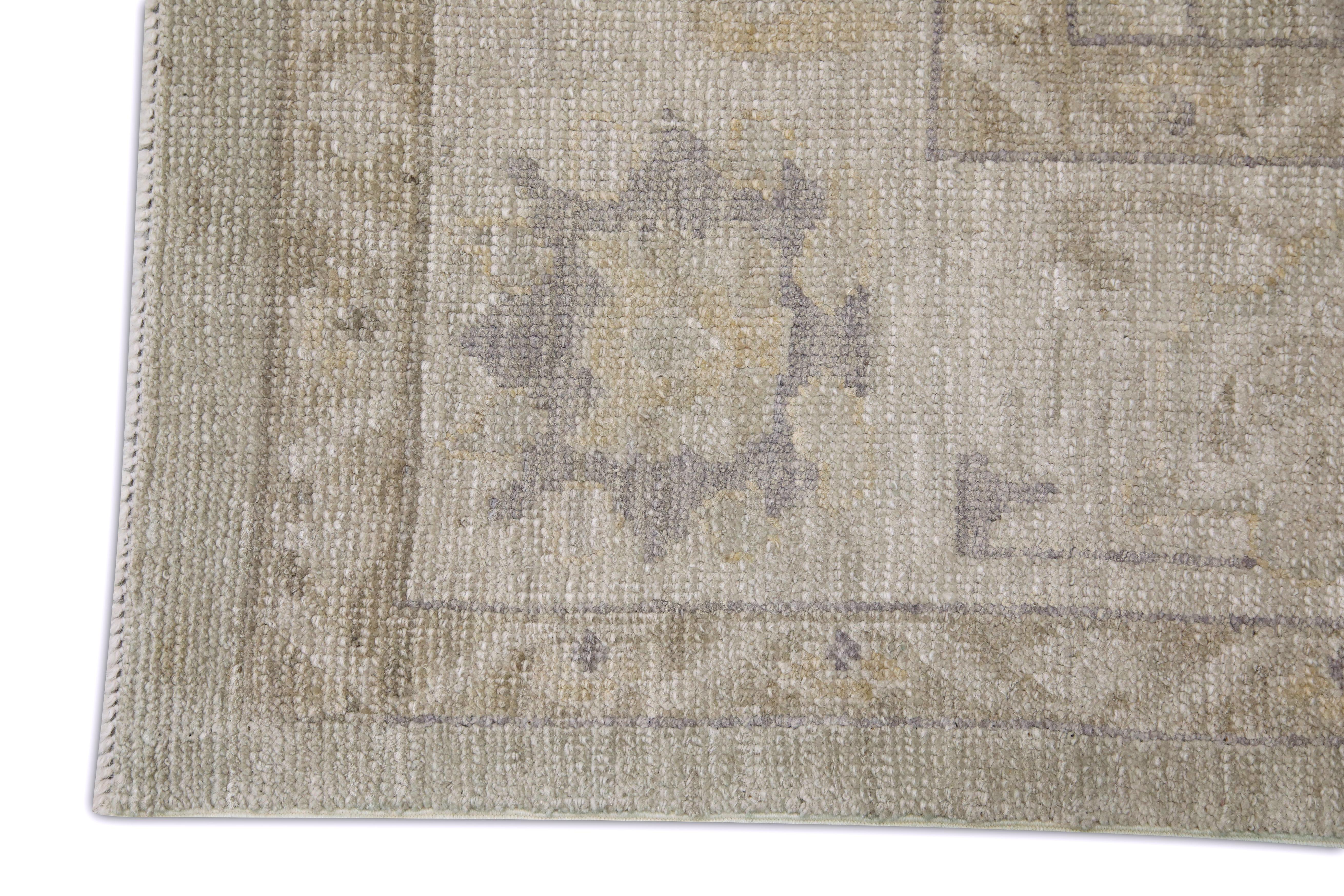 Tintura vegetale Tappeto Oushak turco in lana intrecciata a mano 8'9