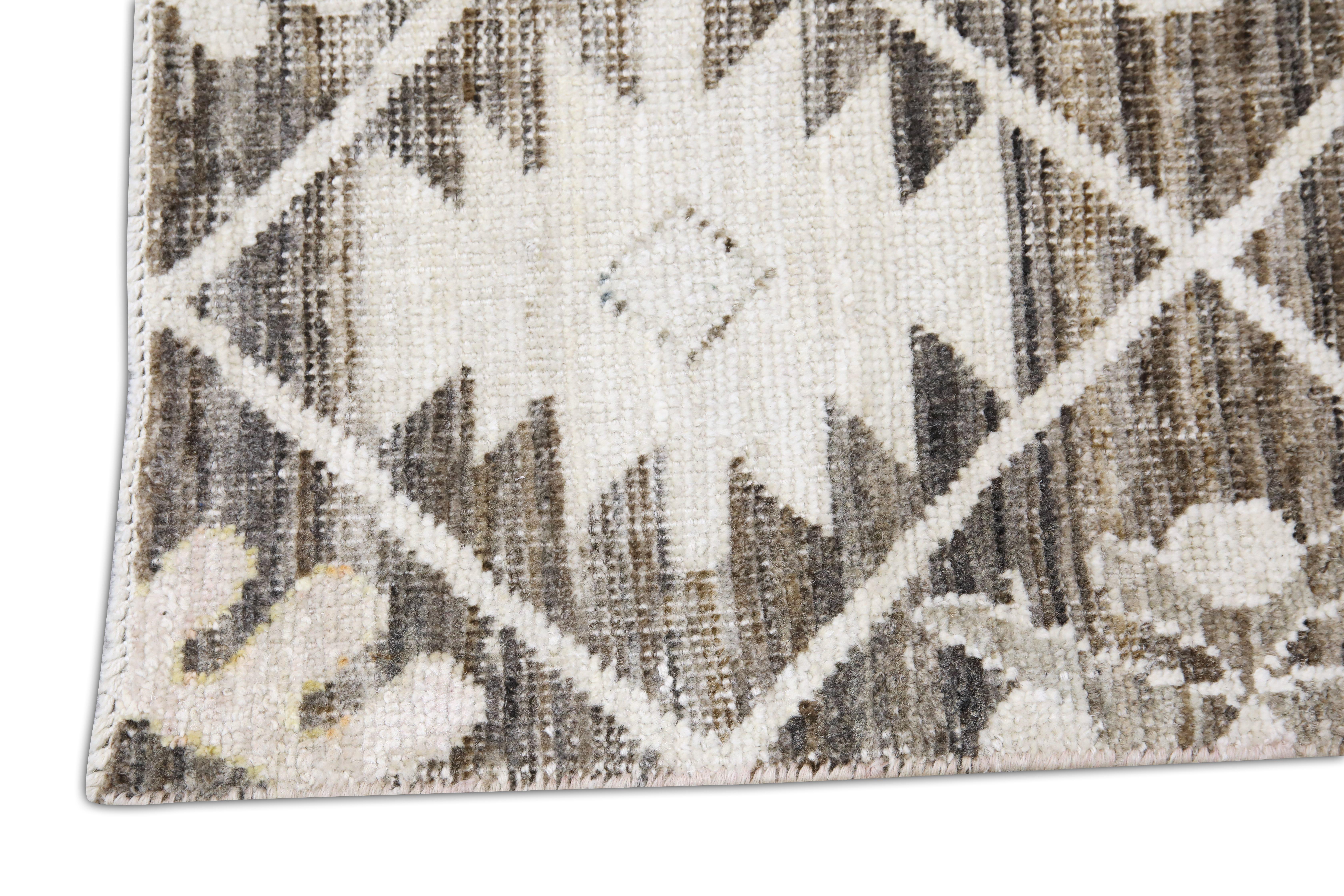 Tintura vegetale Tappeto Oushak turco in lana intrecciata a mano 8'x 10'1