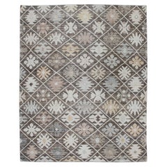 Alfombra Oushak turca de lana tejida a mano 8'x 10'1