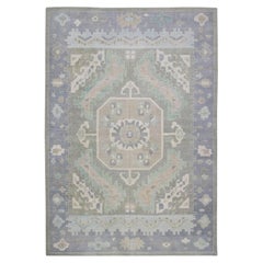 Handwoven Wool Turkish Oushak Rug 9'10"x 13'11"