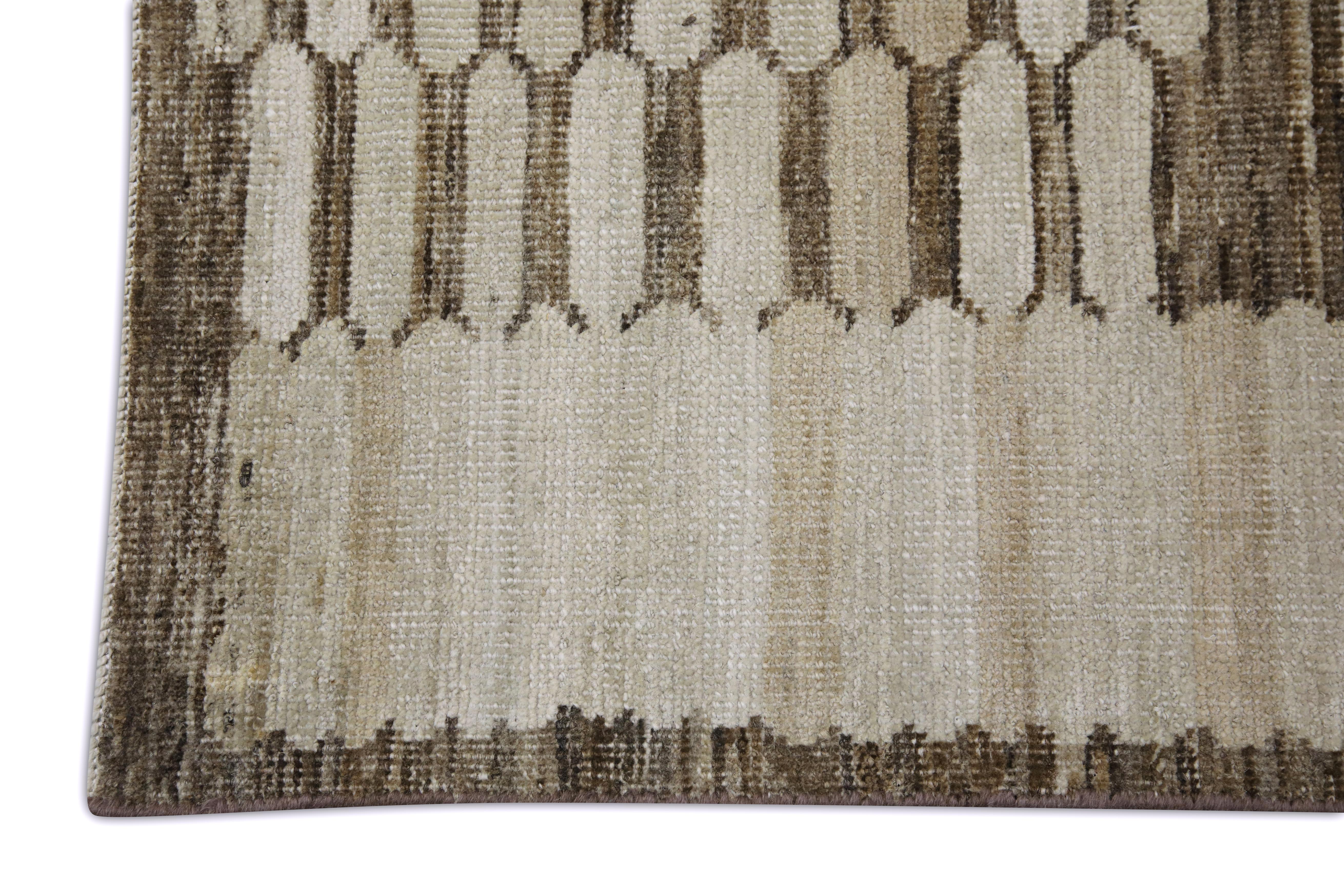 Handgewebter türkischer Oushak-Teppich aus Wolle 9'3