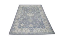 Alfombra Oushak turca de lana tejida a mano 9'3 "x 12'2