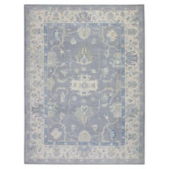 Handwoven Wool Turkish Oushak Rug 9'3"x 12'2"