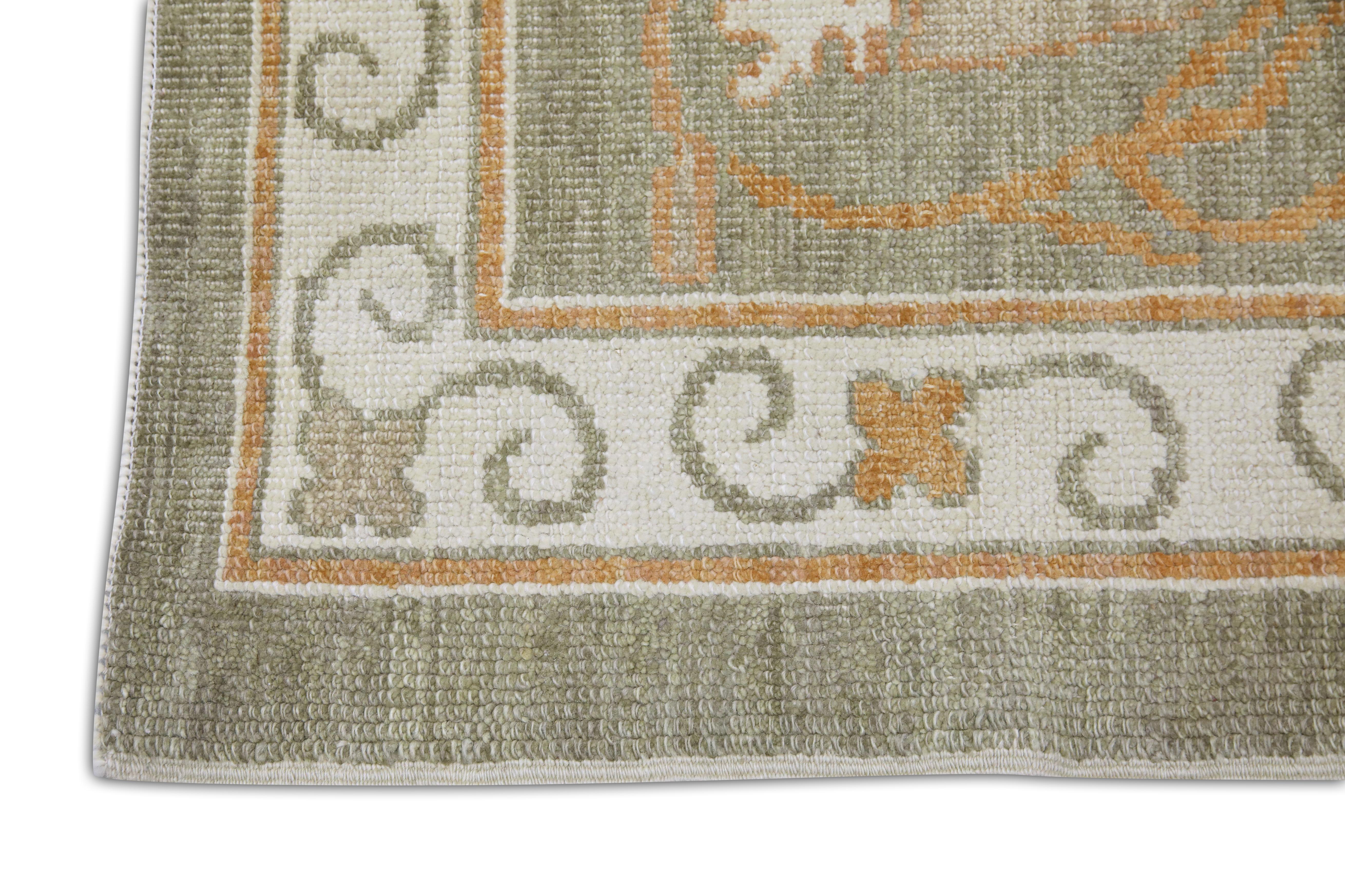 Handwoven Wool Turkish Oushak Rug 9'4