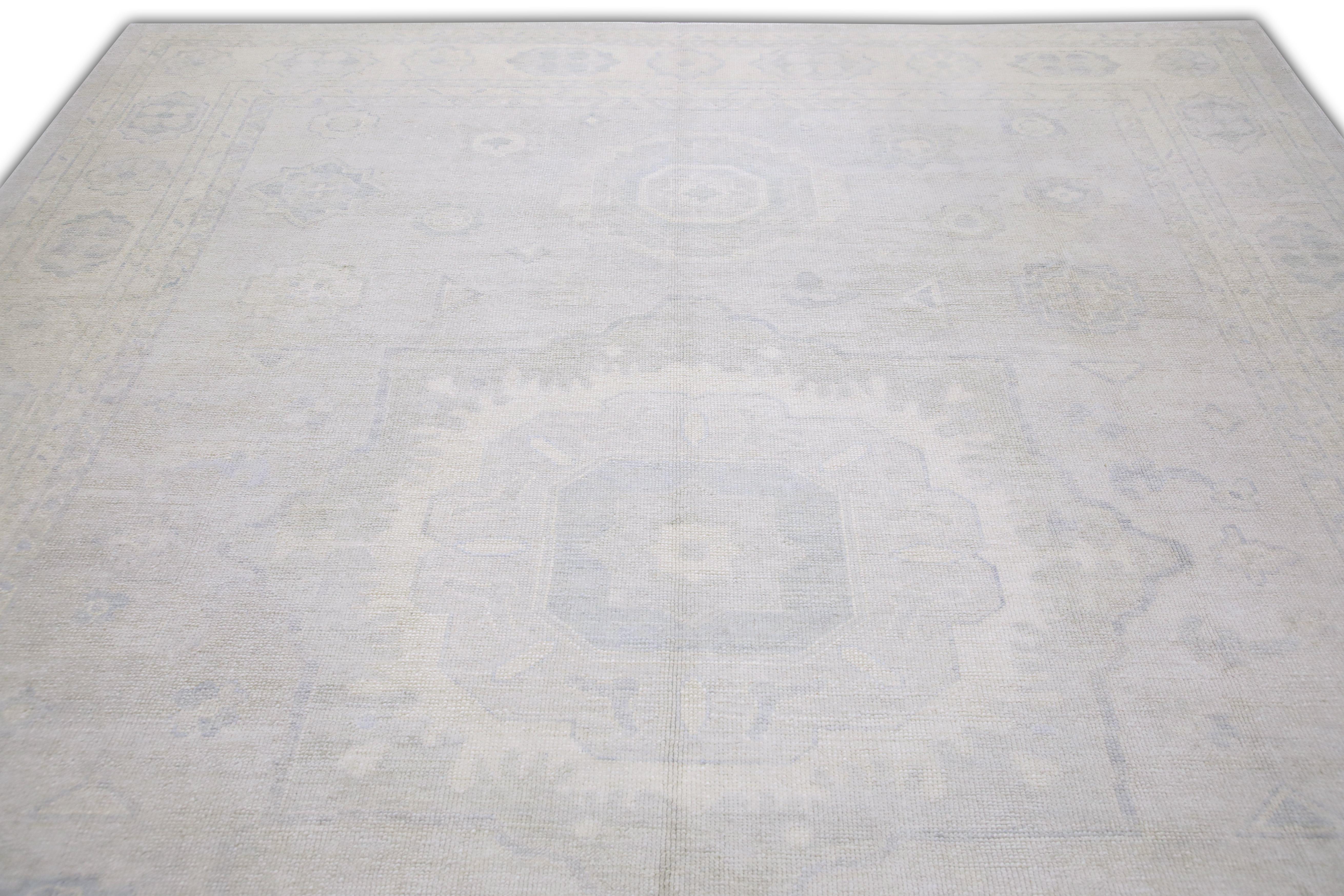 Vegetable Dyed Handwoven Wool Turkish Oushak Rug 9'5