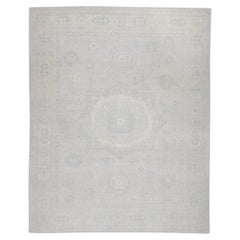 Handgewebter türkischer Oushak-Teppich aus Wolle 9'5"x 11'8"