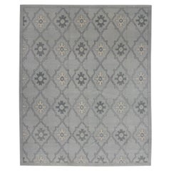 Handgewebter türkischer Oushak-Teppich aus Wolle 9'5"x 12'1"