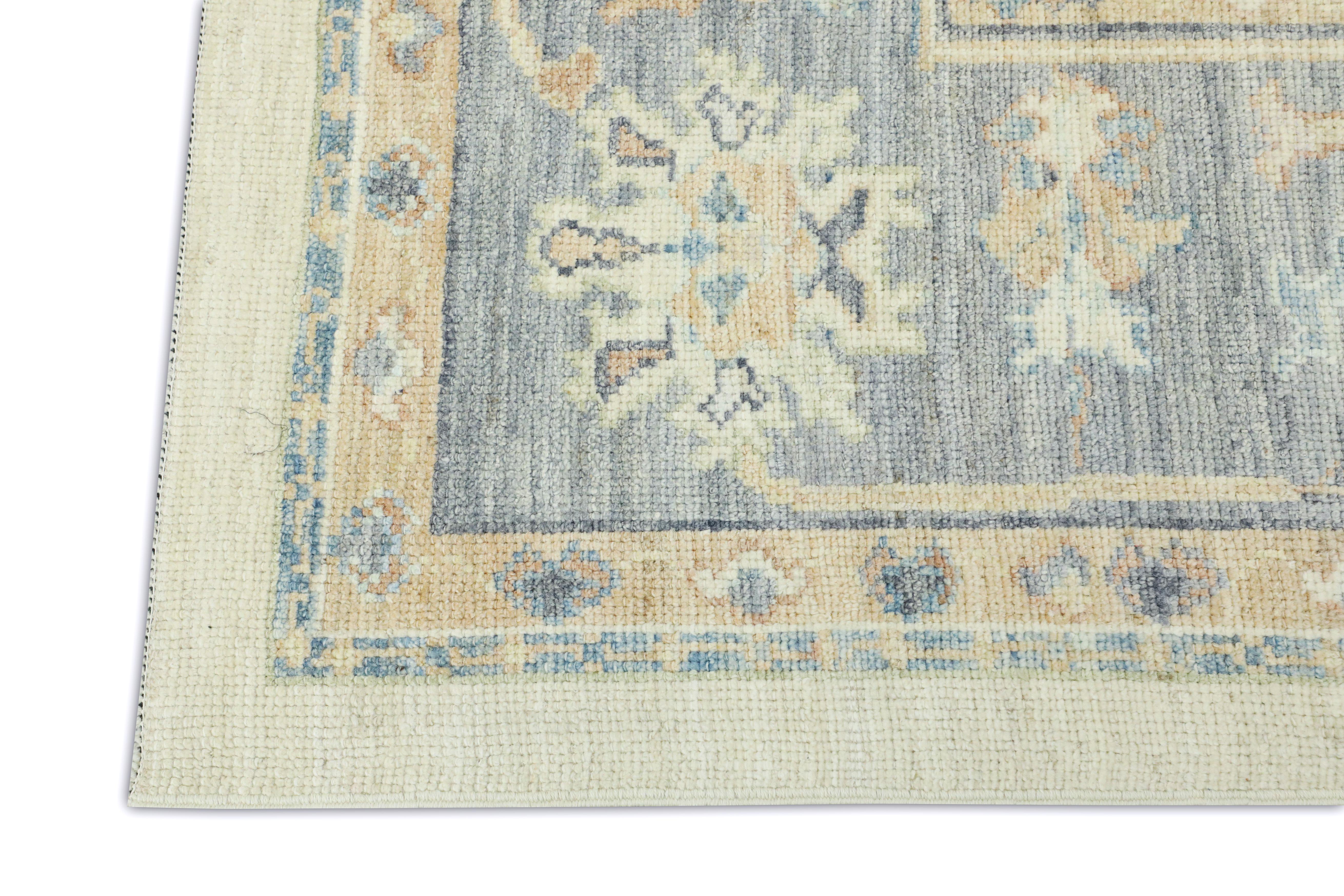 Handwoven Wool Turkish Oushak Rug 9'6