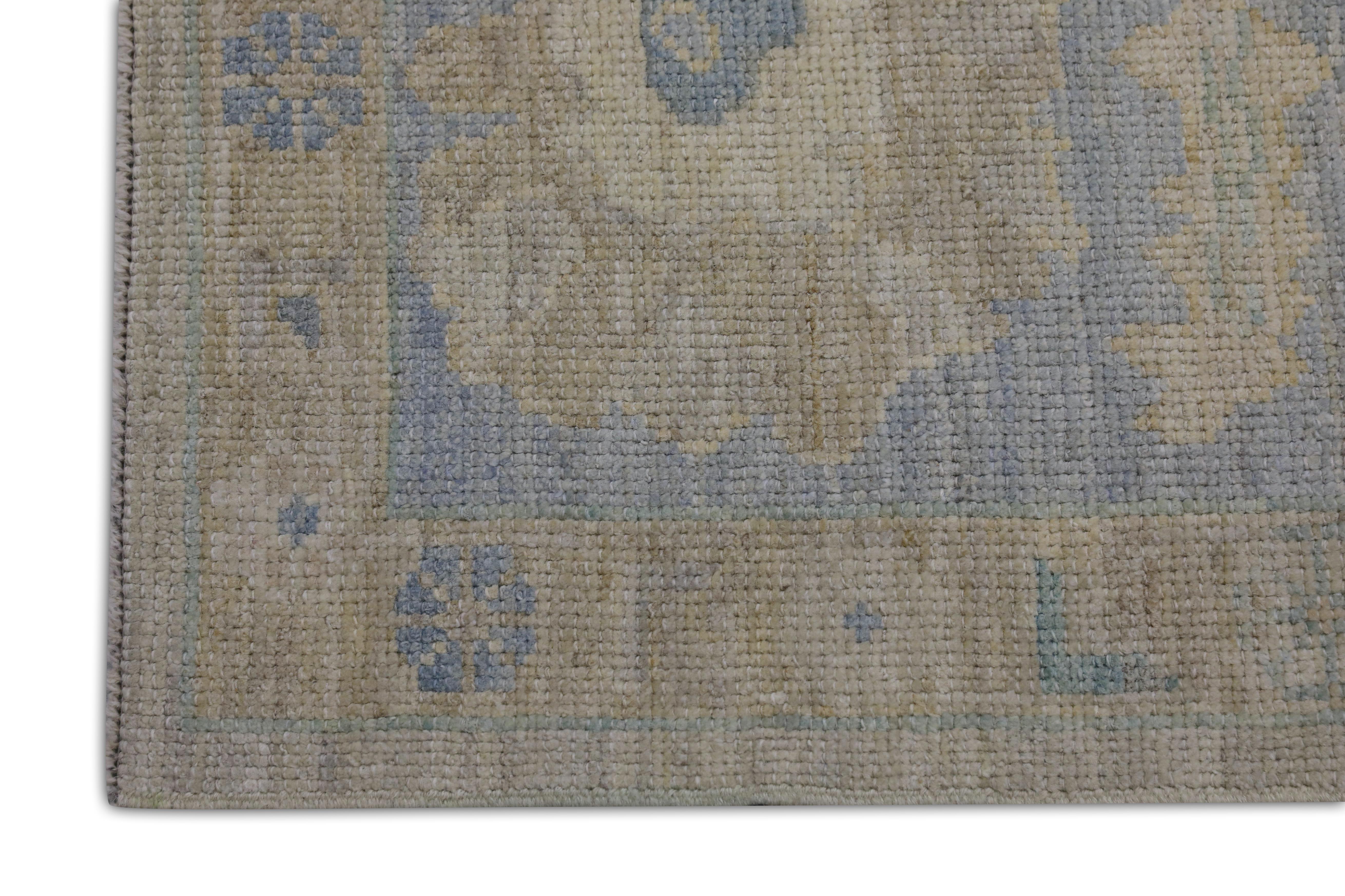 Handwoven Wool Turkish Oushak Rug 9'9