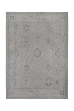 Handwoven Wool Turkish Oushak Rug 9'9"x 13'8"