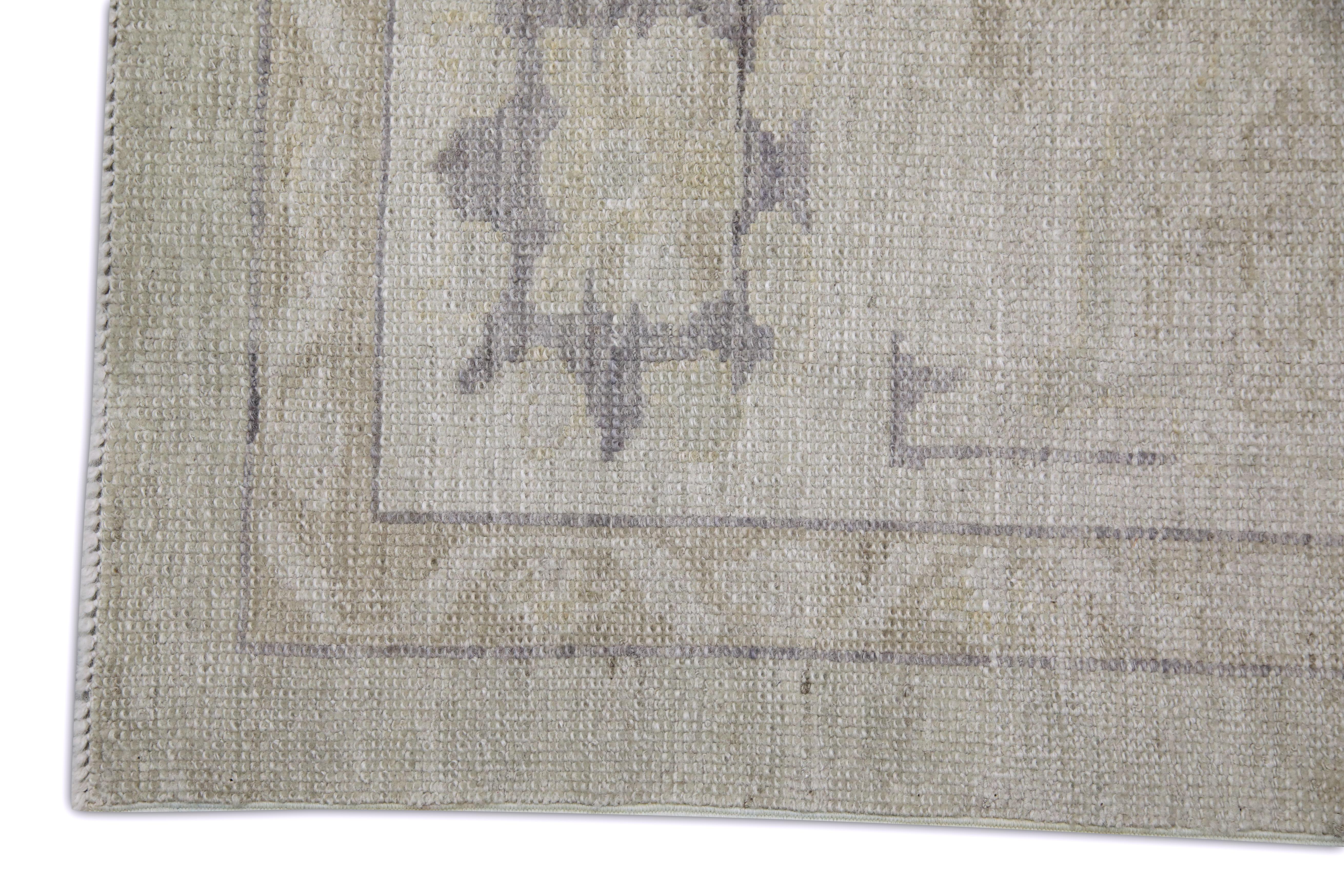 Handgewebter türkischer Oushak-Teppich aus Wolle 9'9