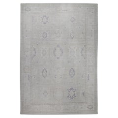 Handgewebter türkischer Oushak-Teppich aus Wolle 9'9"x 14'