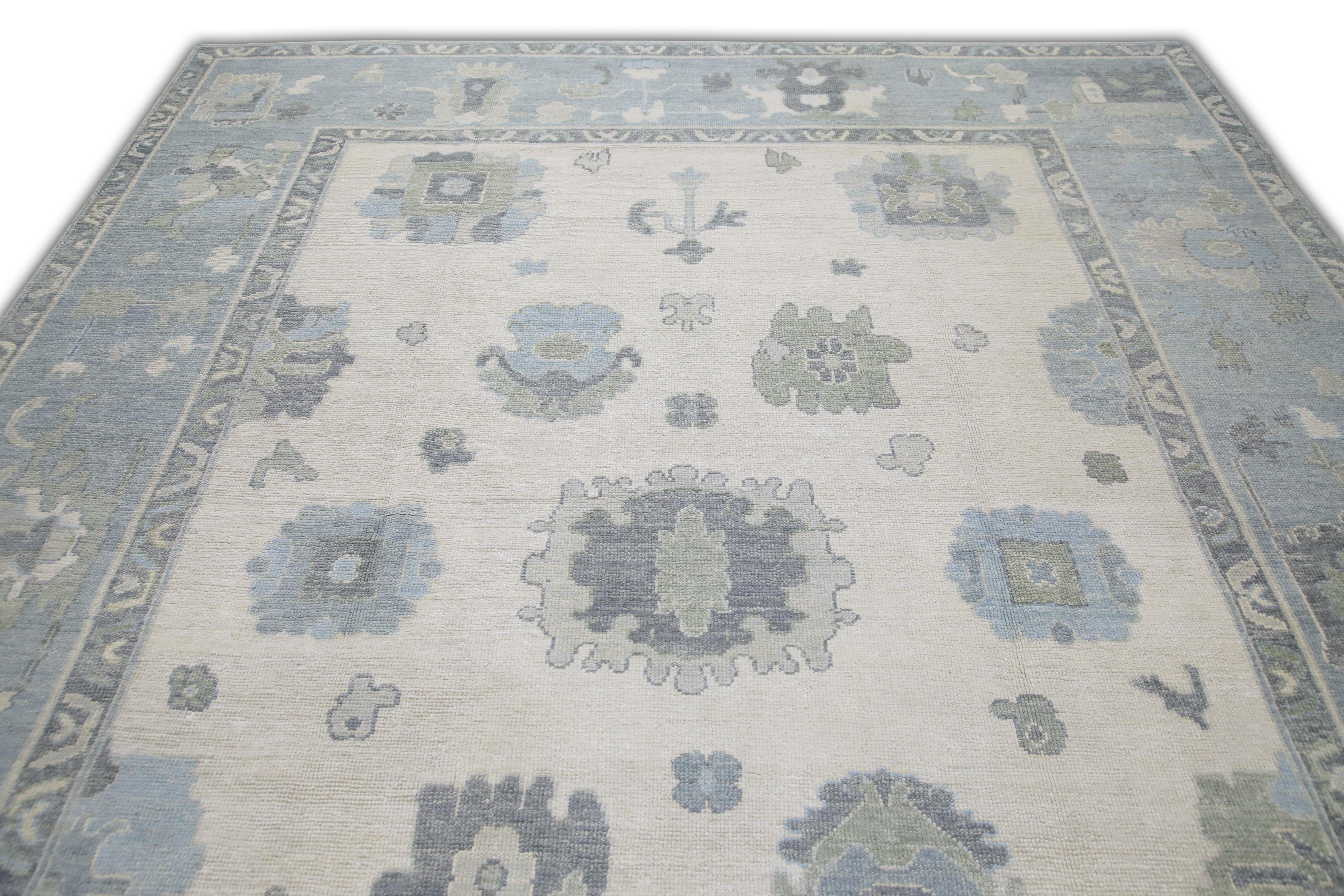 Turco Tappeto Oushak turco in lana intrecciata a mano 9'x 11'7