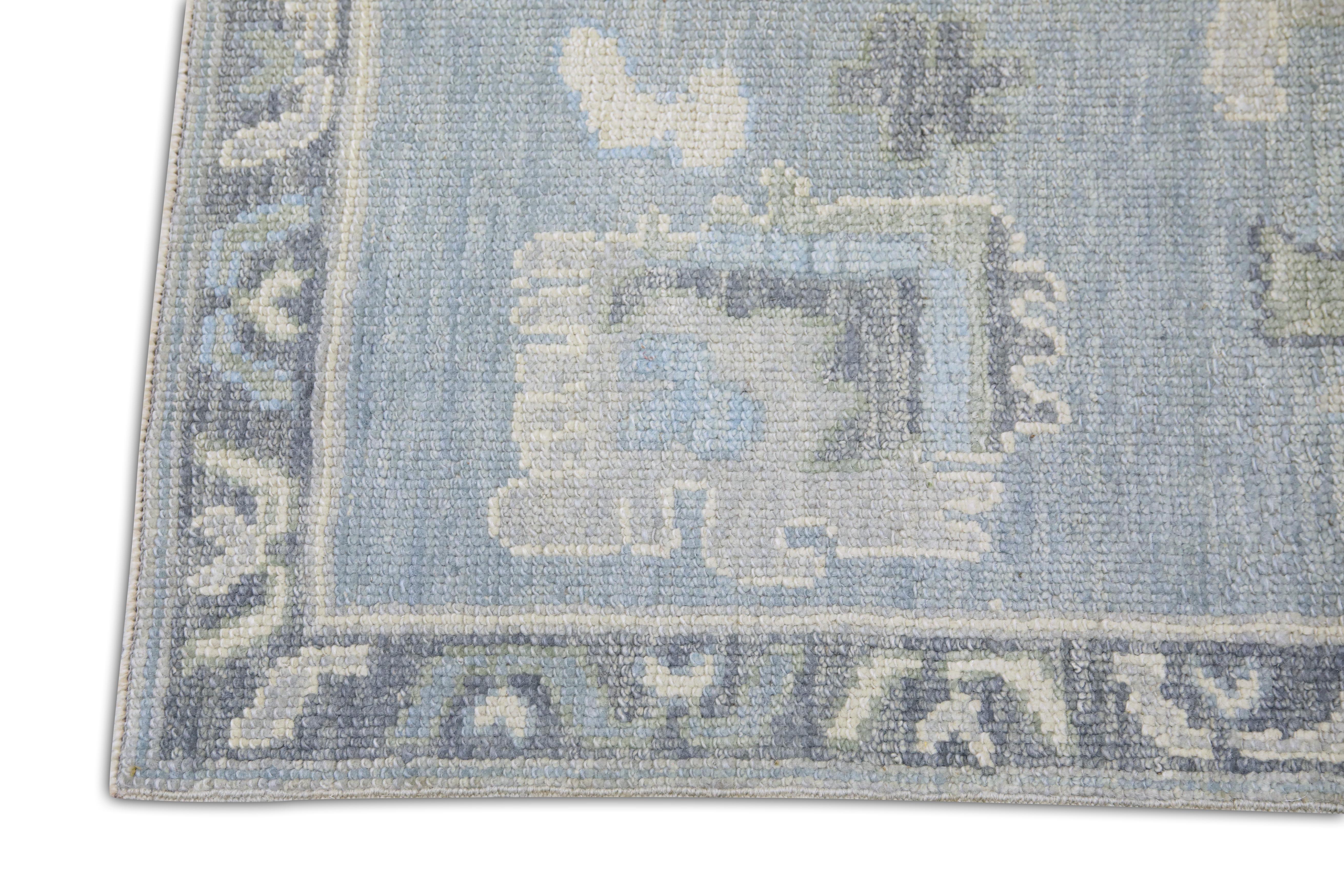 Tintura vegetale Tappeto Oushak turco in lana intrecciata a mano 9'x 11'7