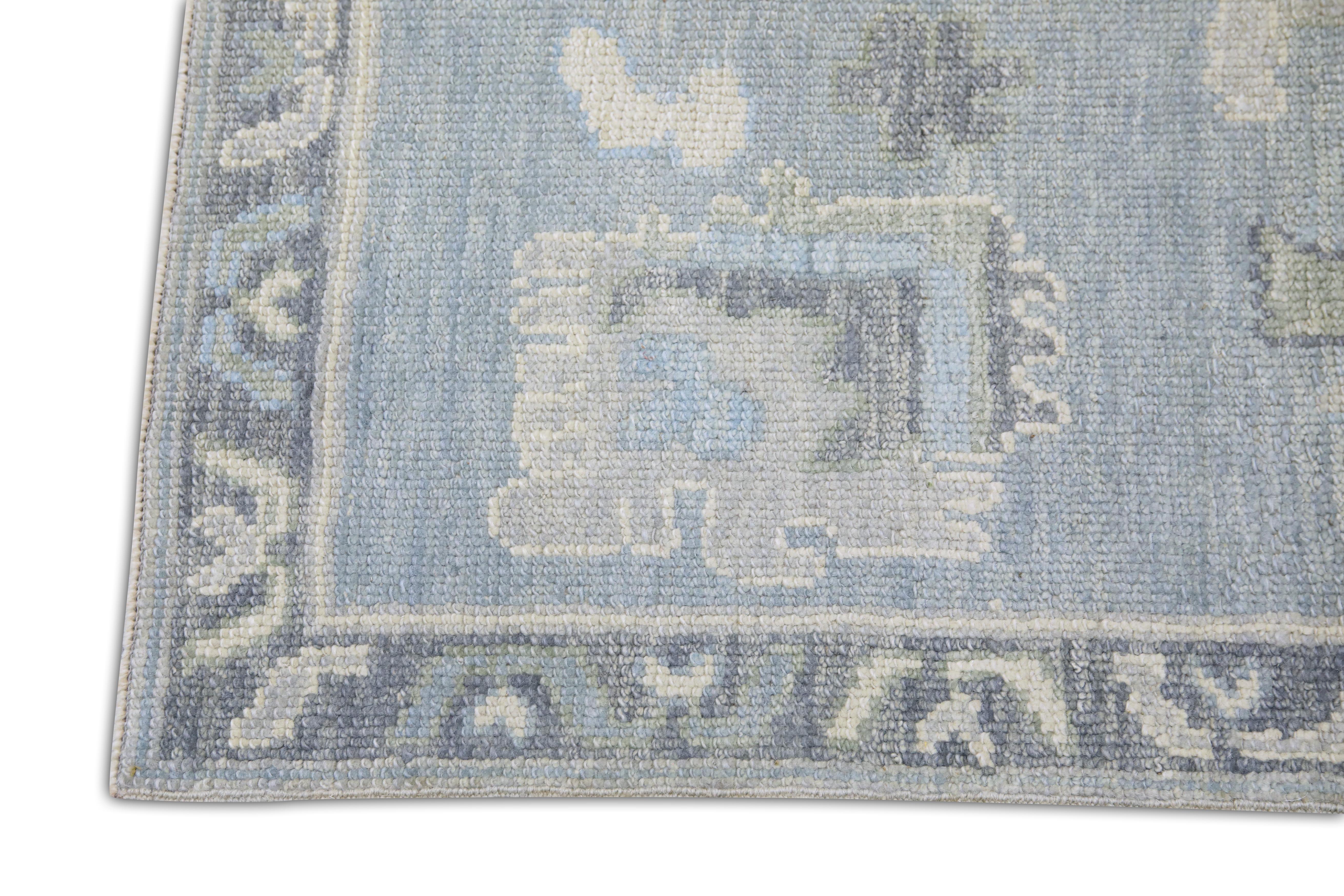 Handwoven Wool Turkish Oushak Rug 9'x 11'7