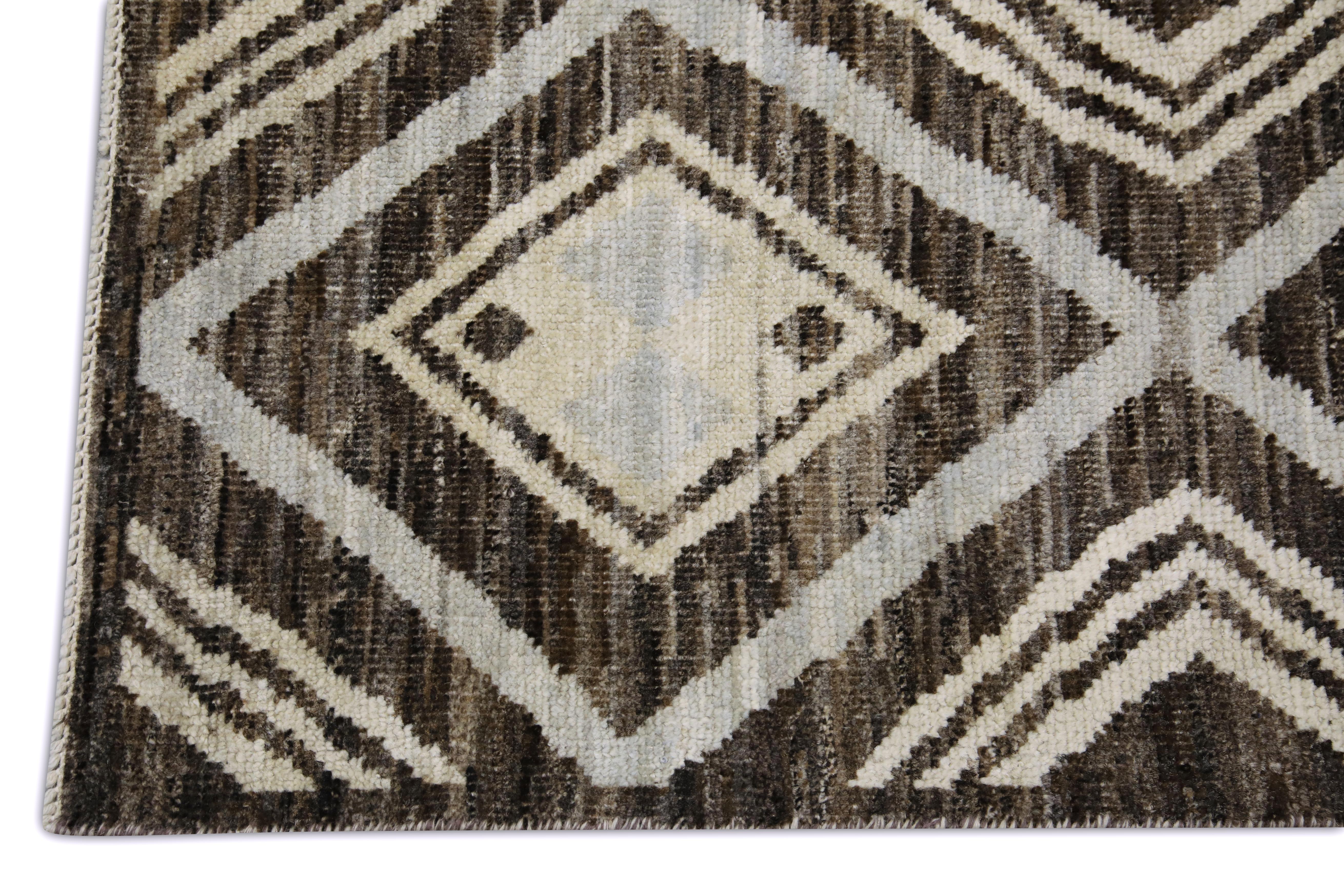 Handwoven Wool Turkish Oushak Rug 9'x 12'2