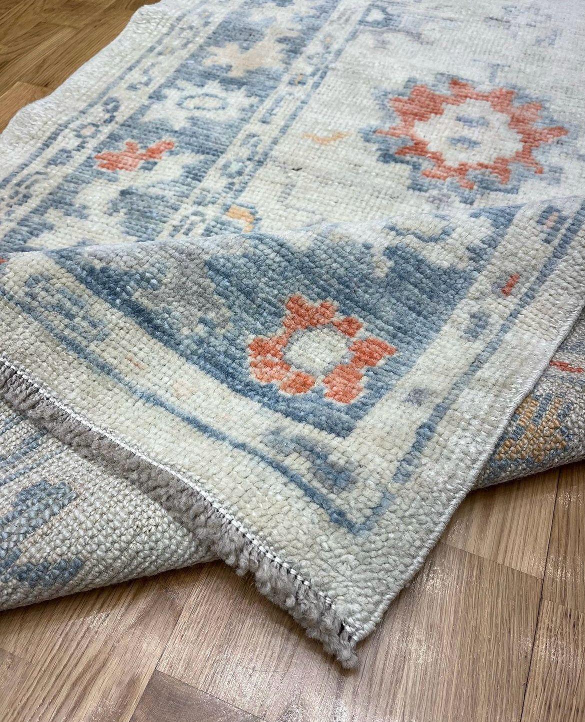 Contemporary Handwoven Wool Turkish Oushak Runner 2’9” x 9’5” #CB02 For Sale