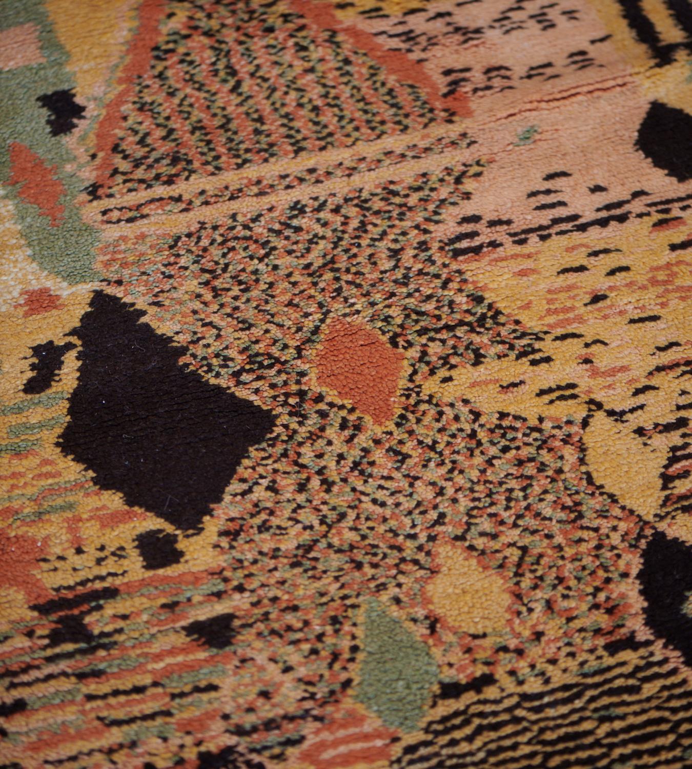 20th Century Handwoven Wool Vintage Moroccan Rug For Sale