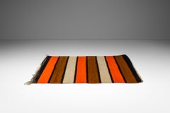 Handwoven Woolen Saddle Blanket Wall Tapestry or Kitchen/Bath Mat, USA, c. 1950s