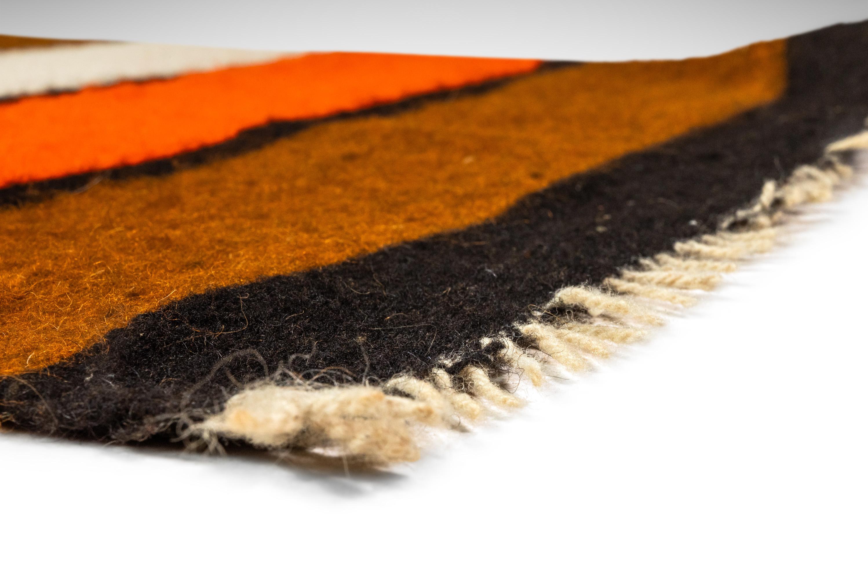 Handgewebte Satteldecke aus Wolle Wandteppich oder Küchen-/Badematte, USA, um 1950 im Angebot 2