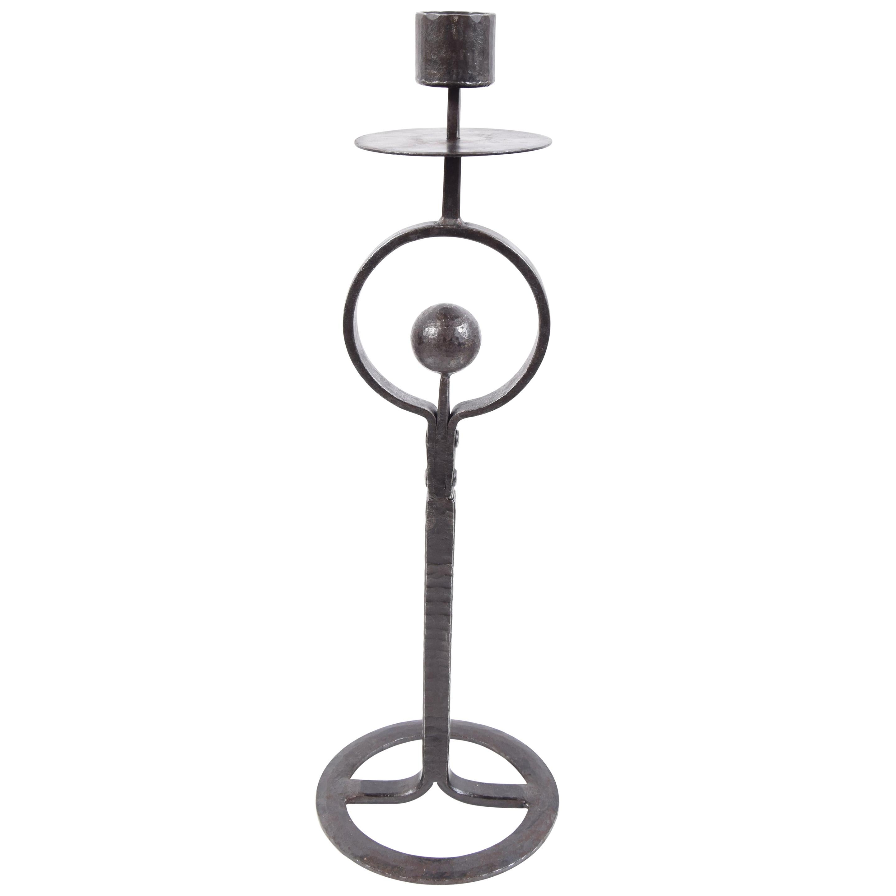 Handwrought Iron Candlestick by Bertil Vallien For Sale