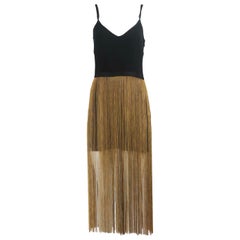Haney Chain Fringed Crepe Mini Dress