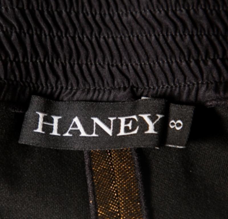 Haney Metallic Lurex Knit Side Slit Detail Harem Joggers M For Sale 1