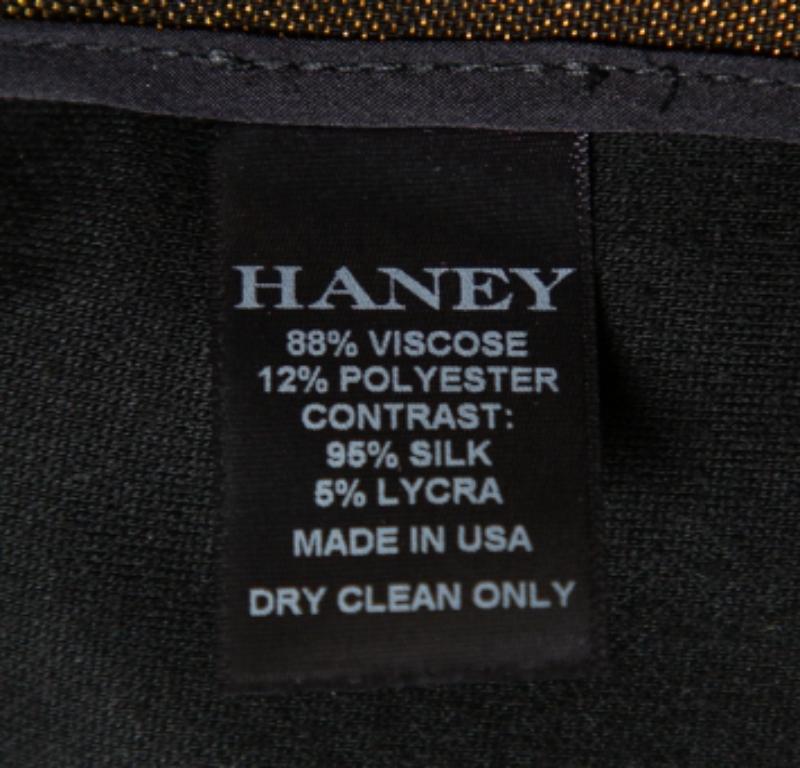 Haney Metallic Lurex Knit Side Slit Detail Harem Joggers M For Sale 2