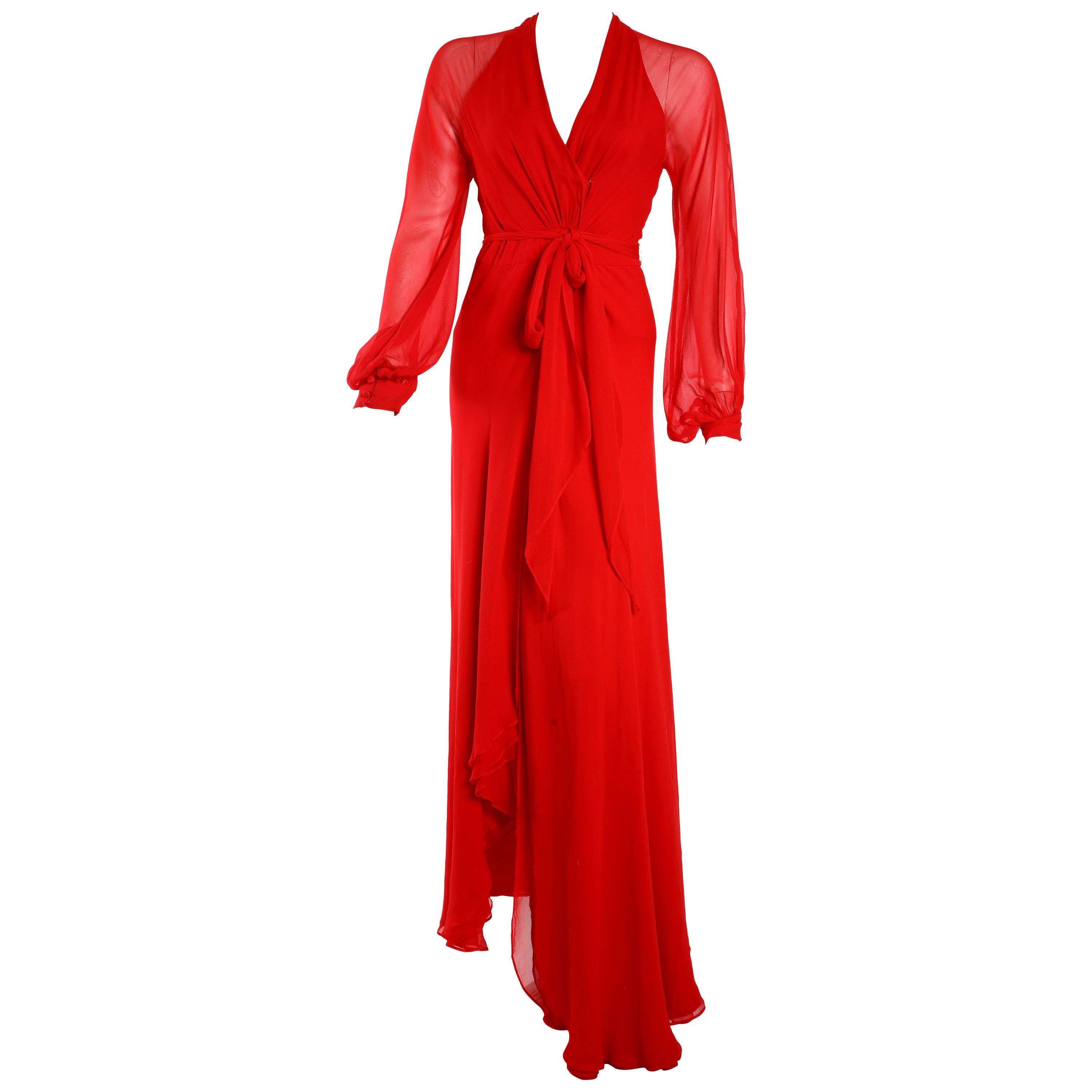 red wrap gown