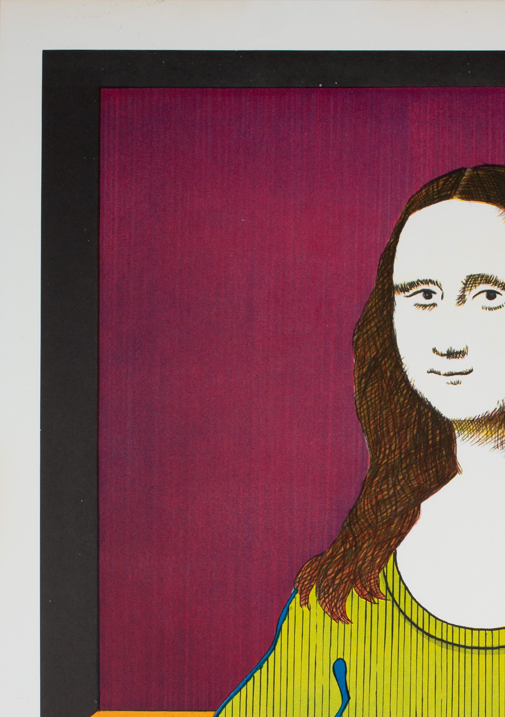 Americano Poster politico/protestuale americano Hang Loose 1970s, Women's Lib Mona Lisa in vendita