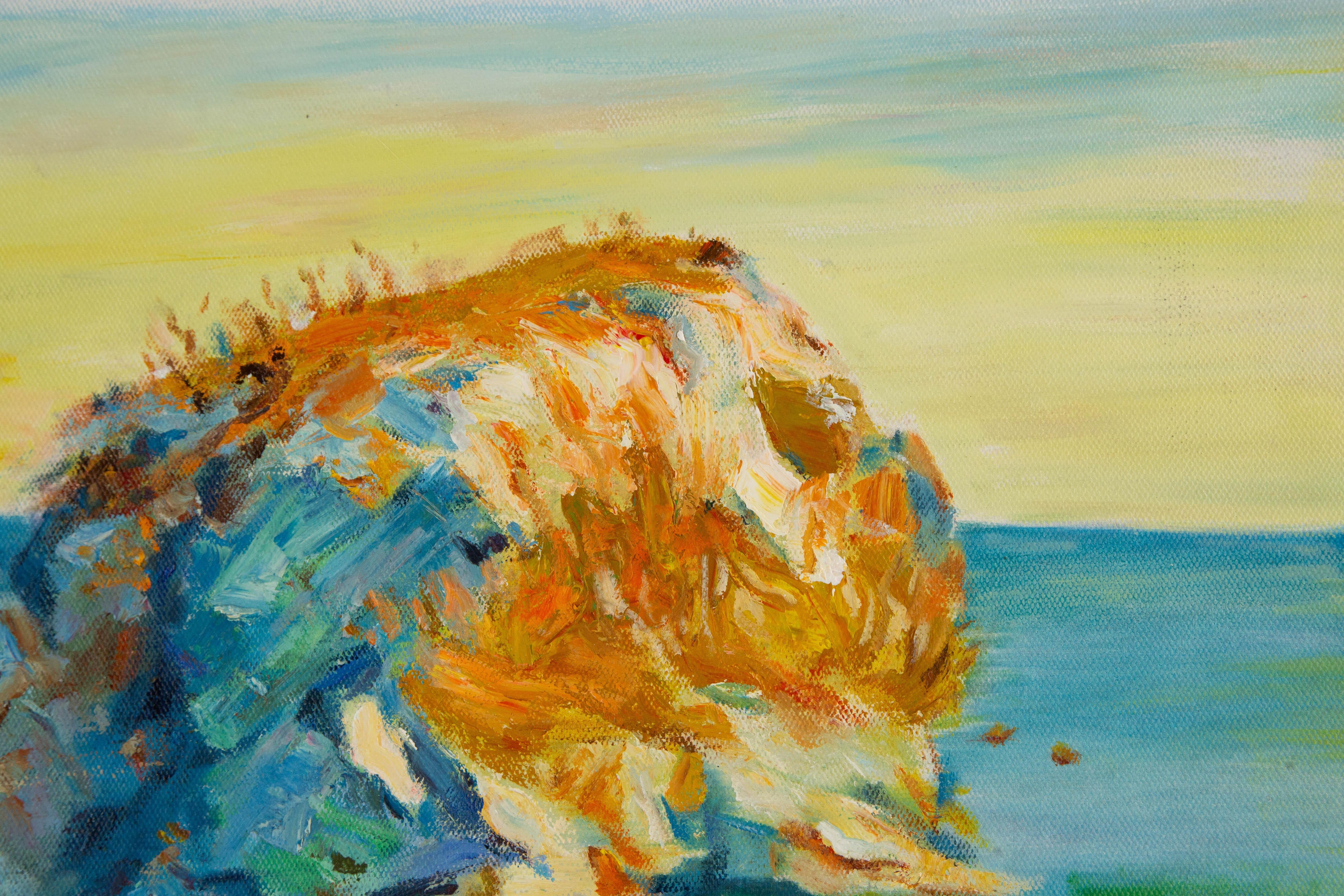 Hang Yu-Landschaft, Original Ölgemälde auf Leinwand, „Rock“ im Angebot 3