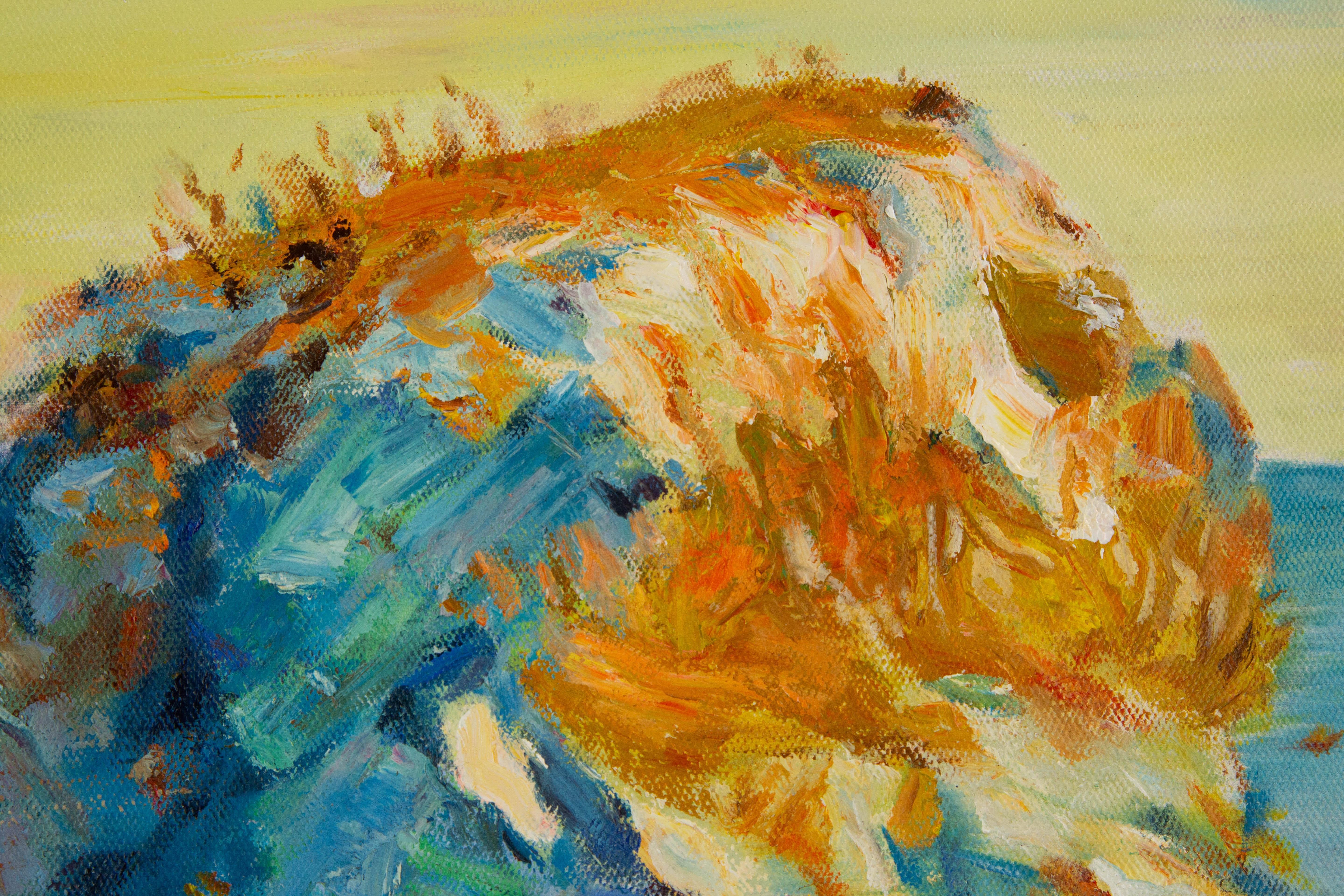 Hang Yu-Landschaft, Original Ölgemälde auf Leinwand, „Rock“ im Angebot 5