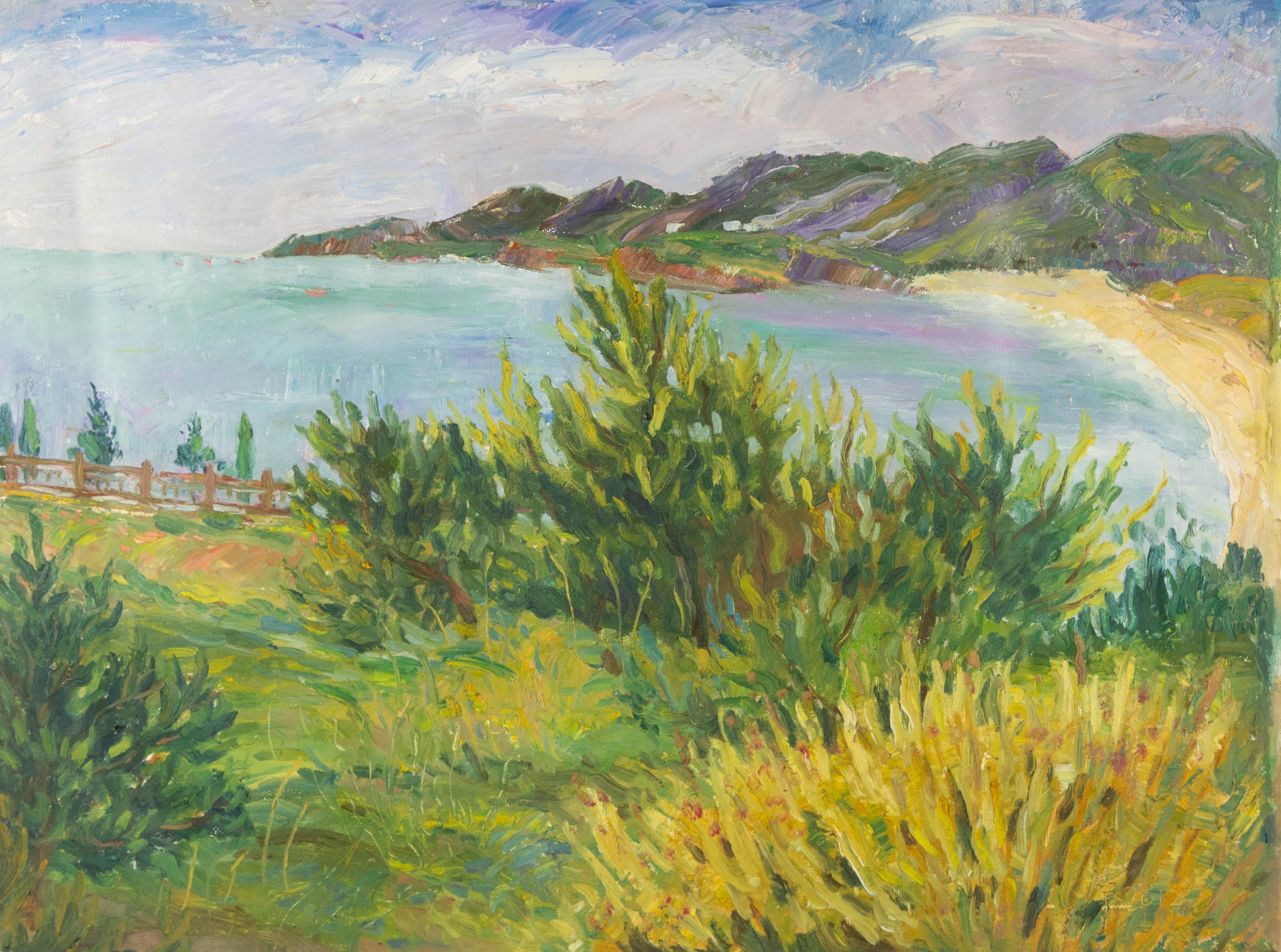 Hang Yu Landscape Original Oil On Canvas "Seaside"